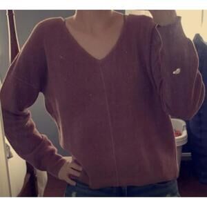 Hippie Rose Light Pink V-Neck Sweater
